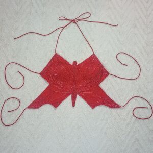 Y2K Red Beaded Sequin Butterfly Fairy Top